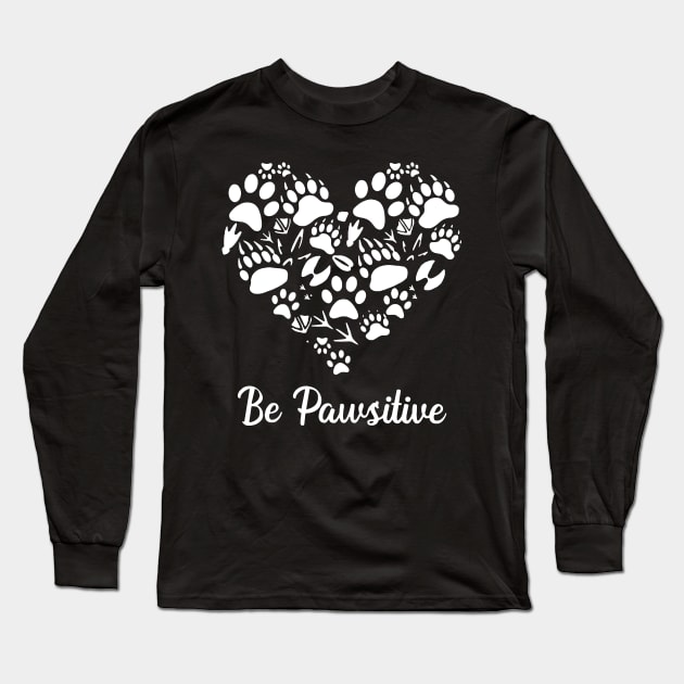 Be Pawsitive Heart Gift For Vet Tech Long Sleeve T-Shirt by EduardjoxgJoxgkozlov